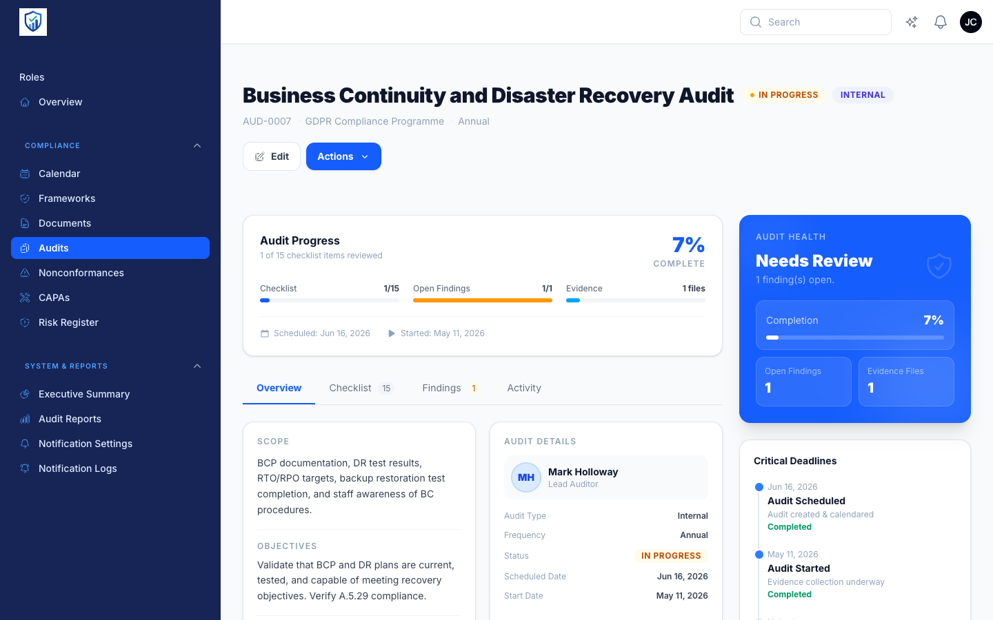 Regcom Audit Detail
