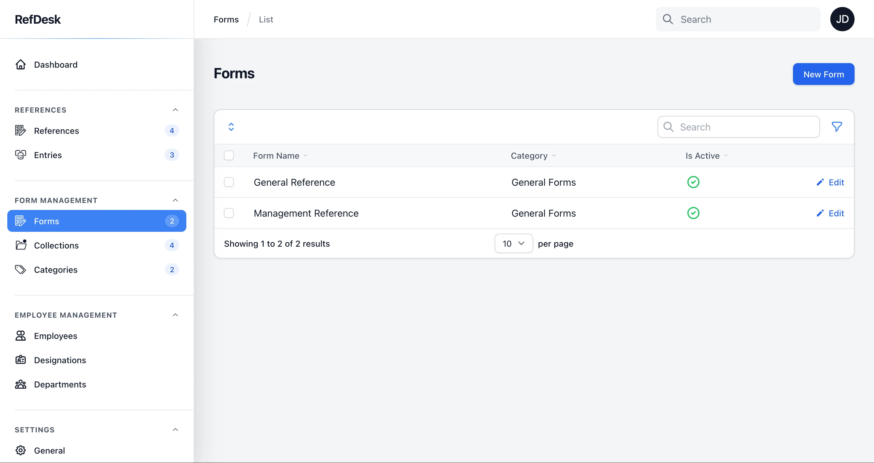 Manage Reference Forms screenshot 3