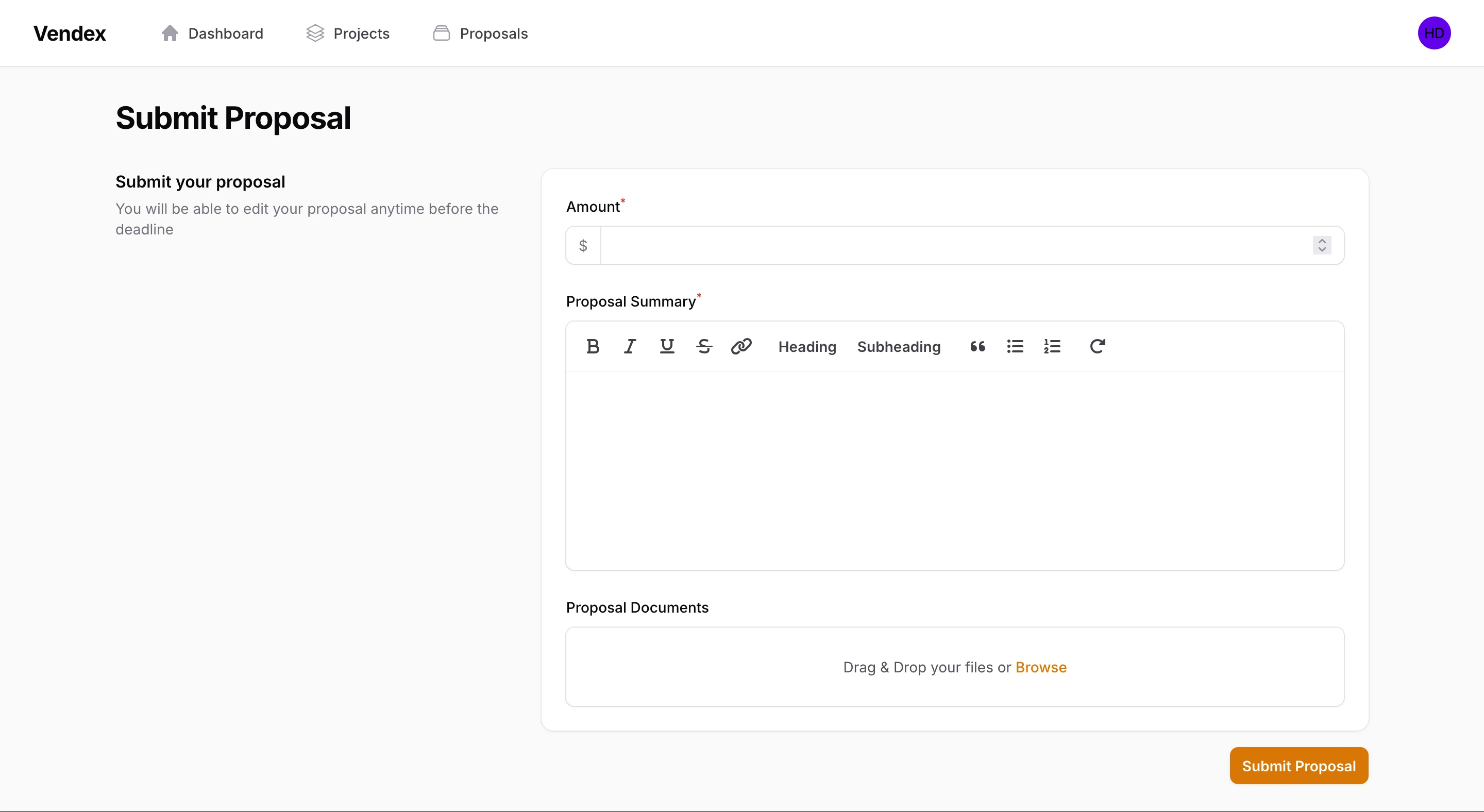 Proposal Submission and Tracking screenshot 1