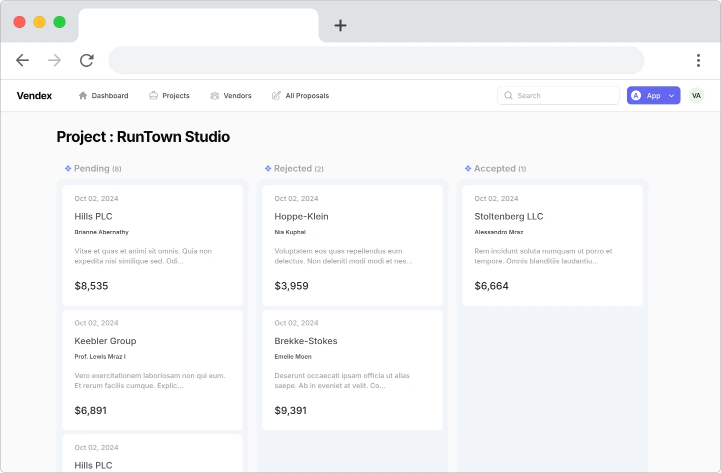 Proposals Kanban Board screenshot 2