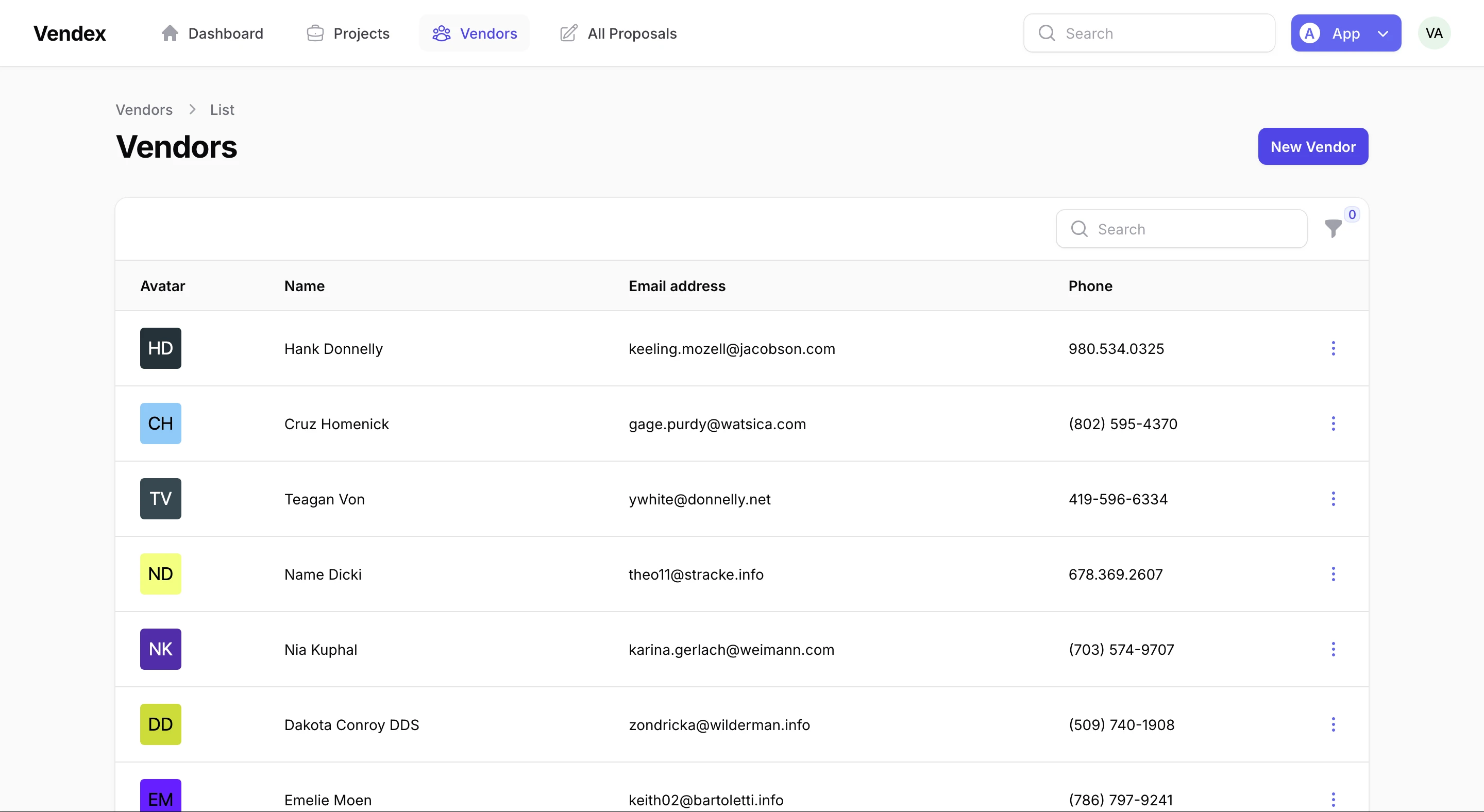 Vendor Database screenshot 3